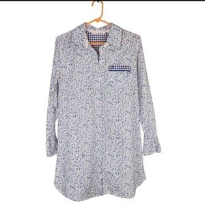 The Mayfair Cotton Button Down Sleep Shirt Size Large